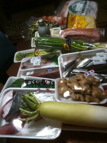 買ってきた食材の写真